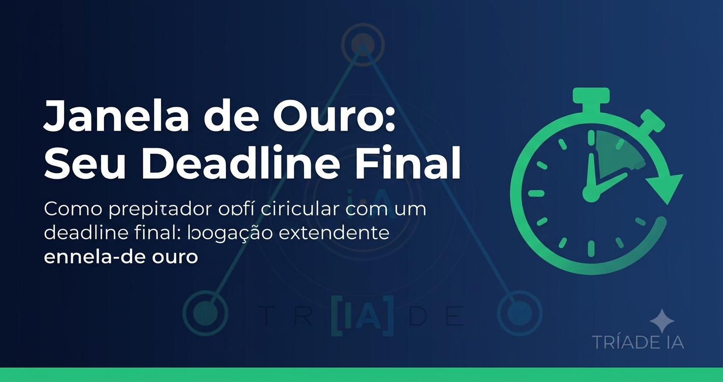 A Janela de Ouro: Seu Deadline Final